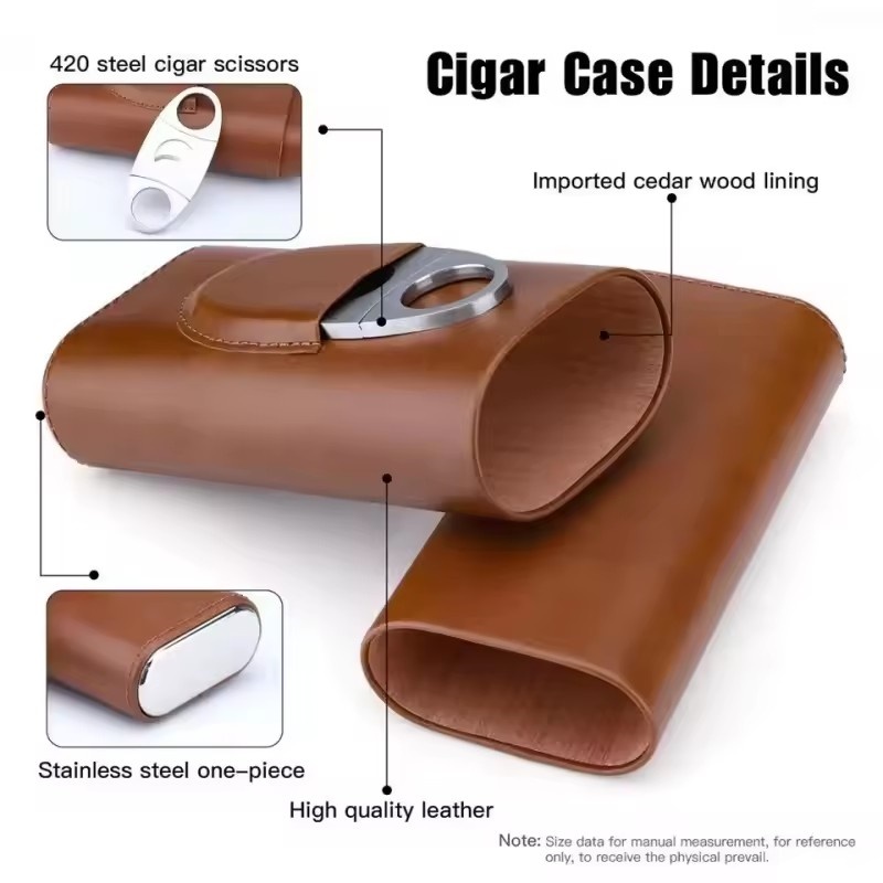 Leather Cigar Case 3 Finger Po - Premium Cigar Case recension och pris